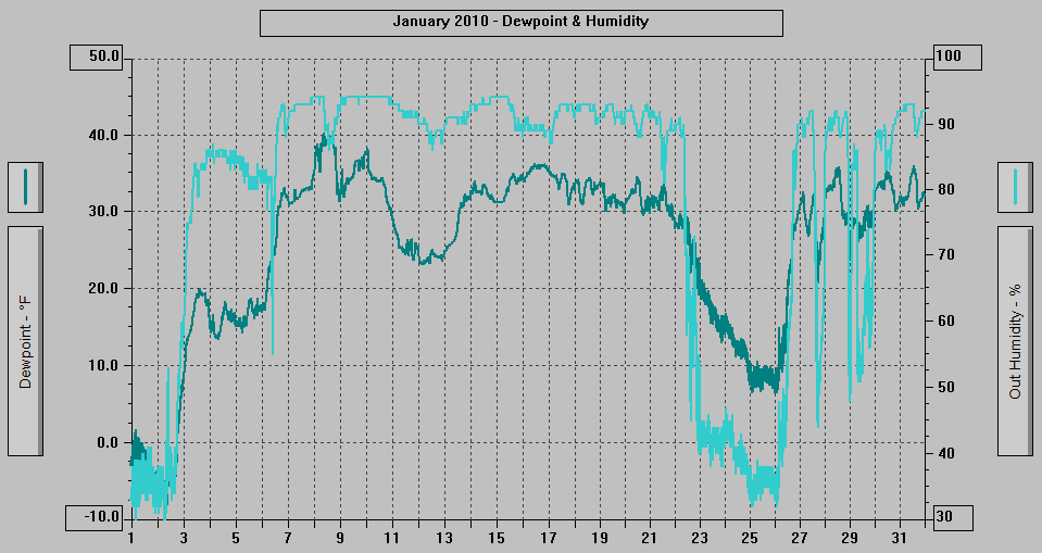 January 2010 - Dewpoint & Humidity.