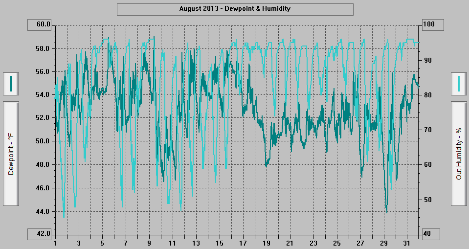 August 2013 - Dewpoint & Humidity.