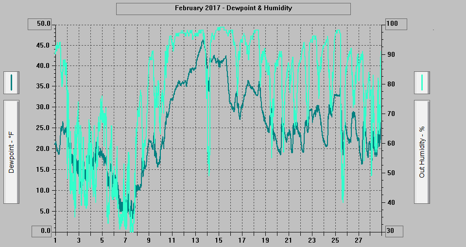 February 2017 - Dewpoint & Humidity.