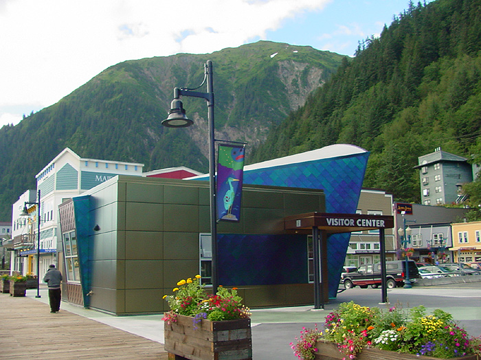 New Waterfront Visitor Center and Mt. Juneau.