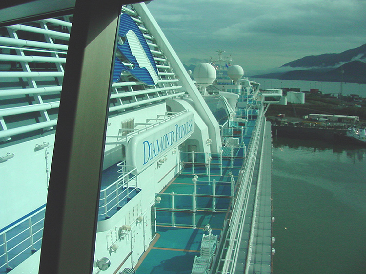 A view from the Skywalkers Nightclub, Deck 17, on the Diamond Princess.