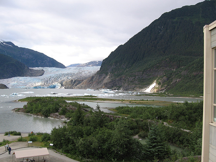 Mendenhall Glacier and Lake, Nugget Falls, and Photo Point Trail is in the center.