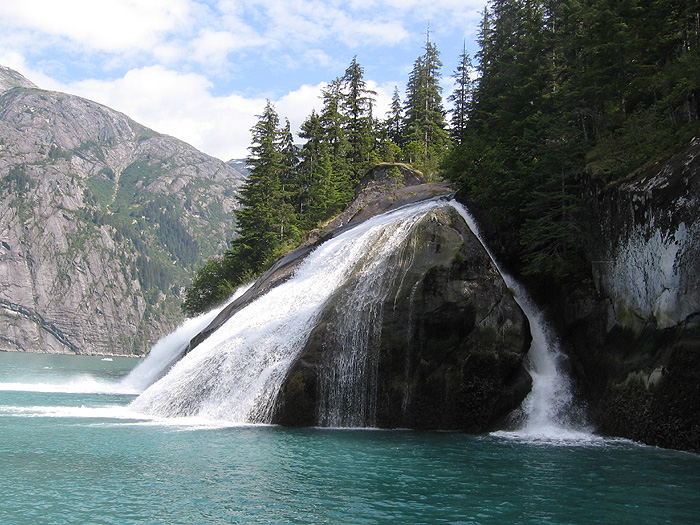 Waterfalls in Tracy Arm Fjord.