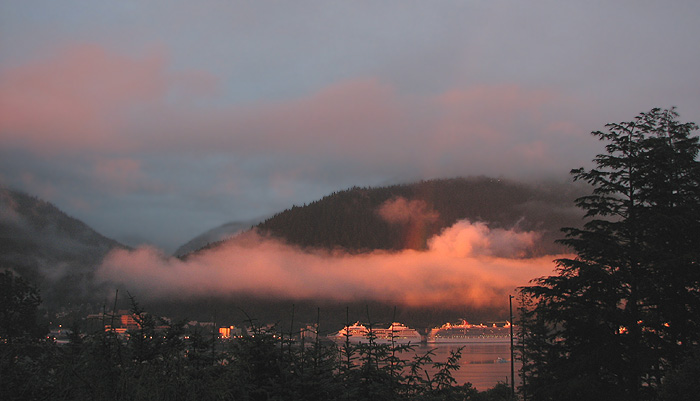 Orange Cloud Over the Juneau Harbor.