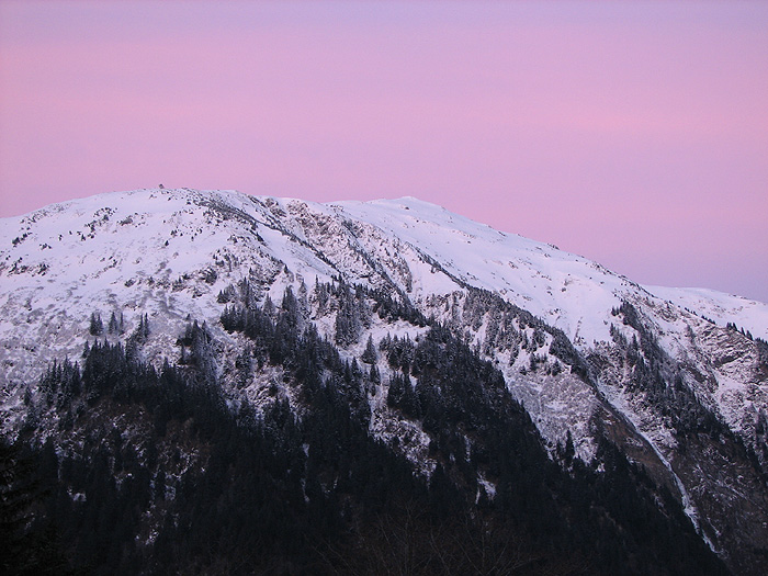 Mt. Juneau Eleven Minutes after Sunset.