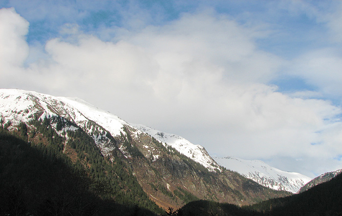 Mt. Juneau and the Mt. Juneau Ridge on March 30th.