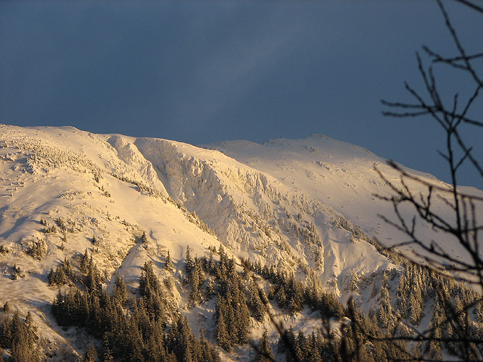 The Snow Covered Top of Mt. Juneau.