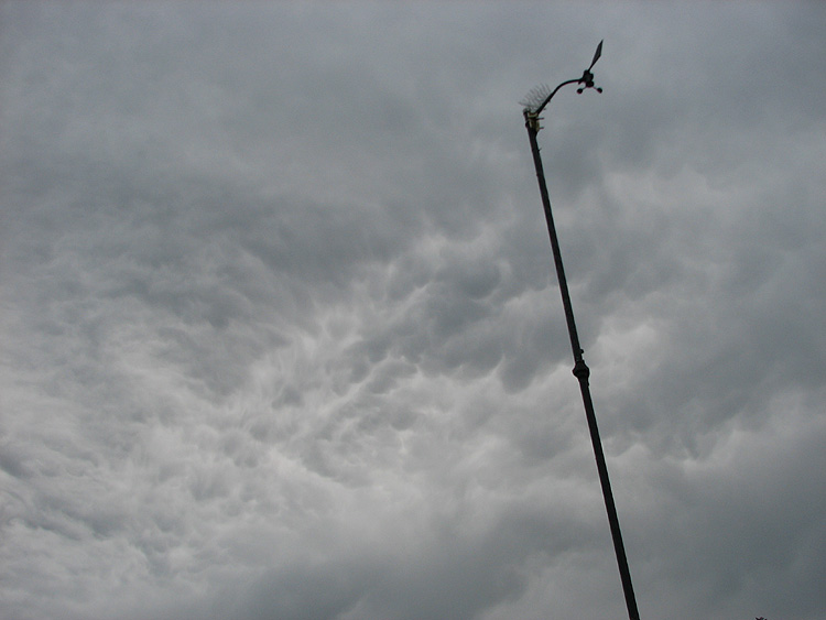 Gray Clouds and the West Juneau Weather Station Mast and Wind Instruments.