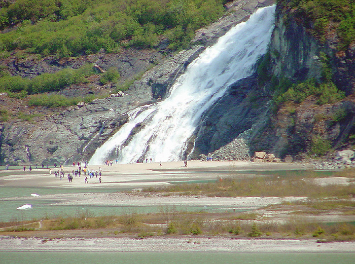 Nugget Creek Falls by the Mendenhall Glacier.