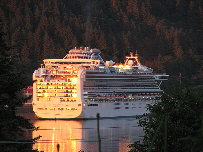 Princess Cruises' Sapphire Princess in the Juneau Harbor.