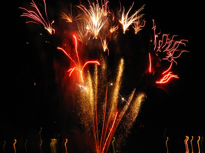 Independence Day Fireworks over the Juneau Harbor.