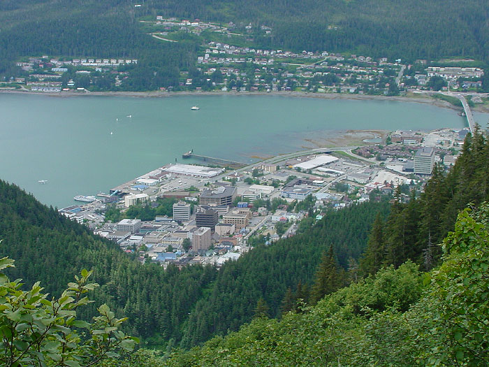 Juneau from the Mt. Juneau Trail at the 1500 foot elevation of Mt. Juneau.