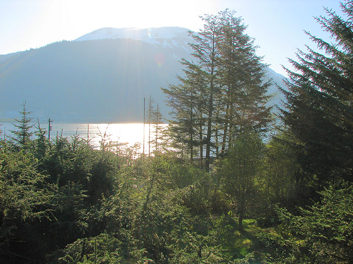 Morning Glare on Gastineau Channel - Looking Towards Mt. Roberts.