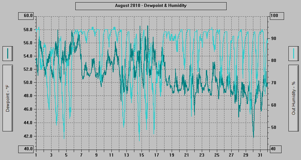 August 2010 - Dewpoint & Humidity.