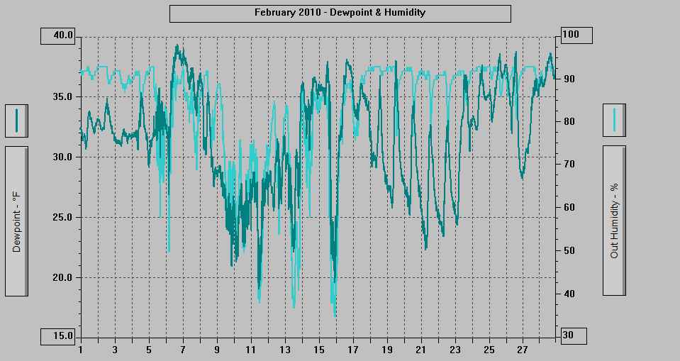 February 2010 - Dewpoint & Humidity.