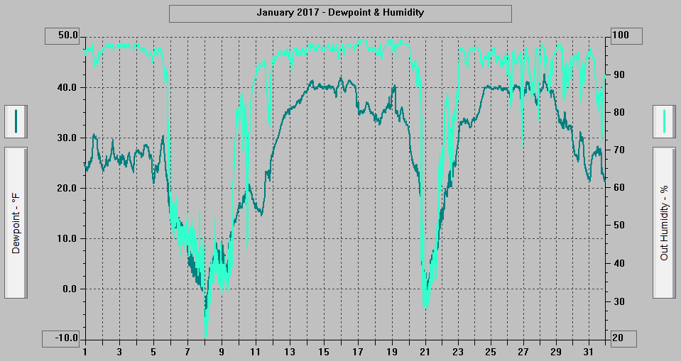 January 2017 - Dewpoint & Humidity.